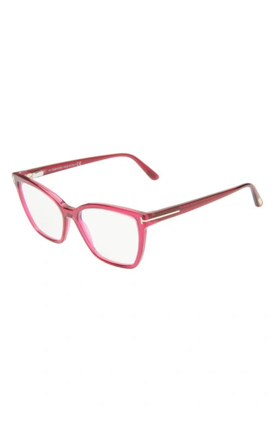 Shop Tom Ford 53mm Butterfly Blue Light Blocking Glasses In Pink / Other