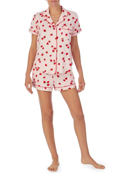 Kate Spade Two-piece Strawberry Shorts Pajama Set In Pink/print | ModeSens