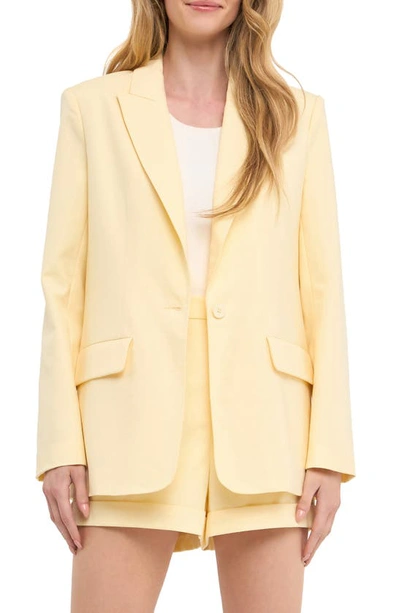 Shop Endless Rose Single Breasted Blazer In Yellow