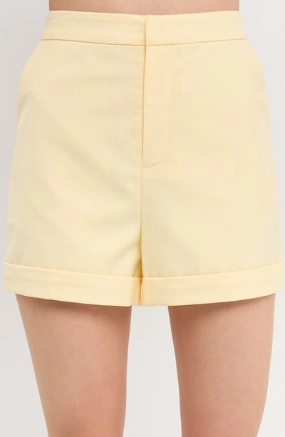 Endless Rose Tailored High Waist Shorts In Yellow