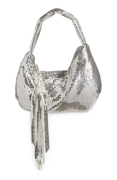 Shop Whiting & Davis Mini Twisted Handle Hobo In Silver