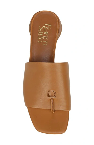 Franco Sarto Loran Womens Cushioned Footbed Slip On Heels In Cuoio