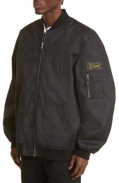 Shop Raf Simons School Uniform Echodomer Bomber Jacket In Black