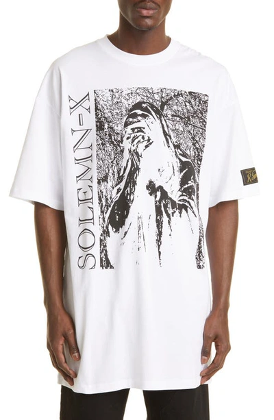 Raf Simons Solemn X Oversized Graphic print T shirt In White