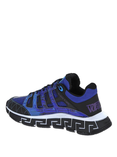 Shop Versace Sneakers Man In Blue