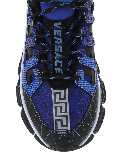 Shop Versace Sneakers Man In Blue