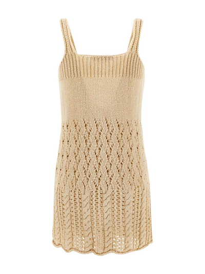 Shop Acne Studios Knitted Mini Dress In White