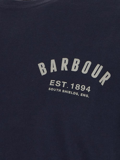Shop Barbour Logo Print T-shirt In Blue