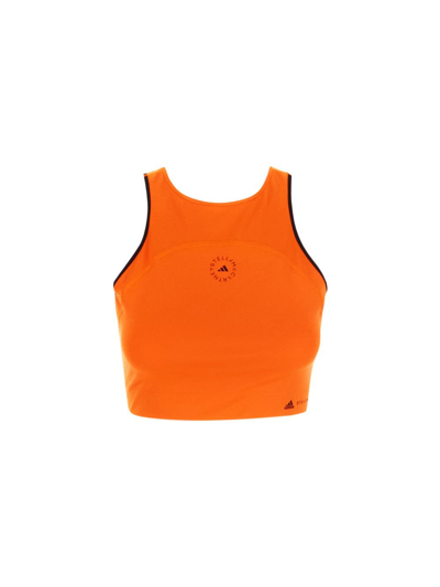 Shop Adidas By Stella Mccartney Logo Print Tank Top In Orange