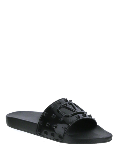 Shop Valentino Black Slides