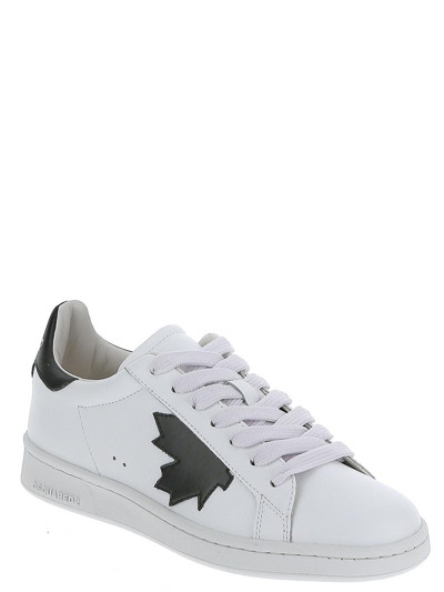 Shop Dsquared2 Maple Leaf Patch Low-top Sneakers In White