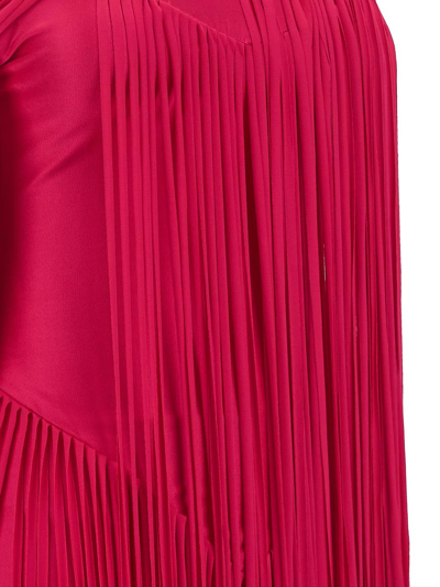 Shop Alexandre Vauthier Fringed Dress In Pink