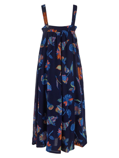 Shop See By Chloé Floral Print Dress In Blue