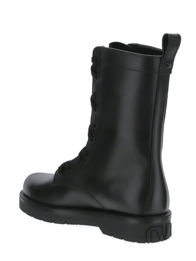 Shop Valentino Black Combat Boots