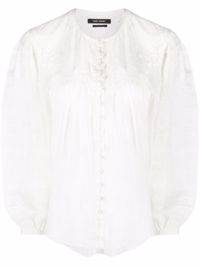 Shop Isabel Marant Long-sleeved Blouse In White