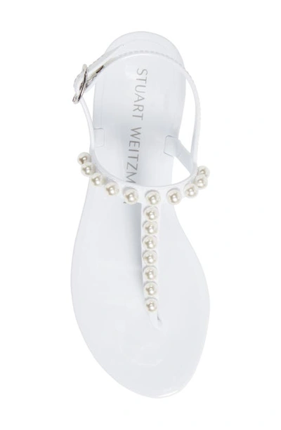 Shop Stuart Weitzman Goldie Jelly Sandal In White