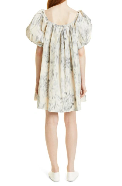 Rebecca Taylor Whisper Rose Tulip-sleeve Dress In Silver Combo