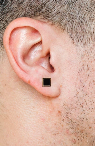 Delmar Black Onyx Square Stud Earrings In Black