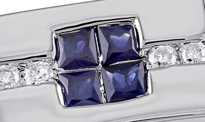Shop Delmar Sterling Silver Blue Sapphire & Diamond Square Ring
