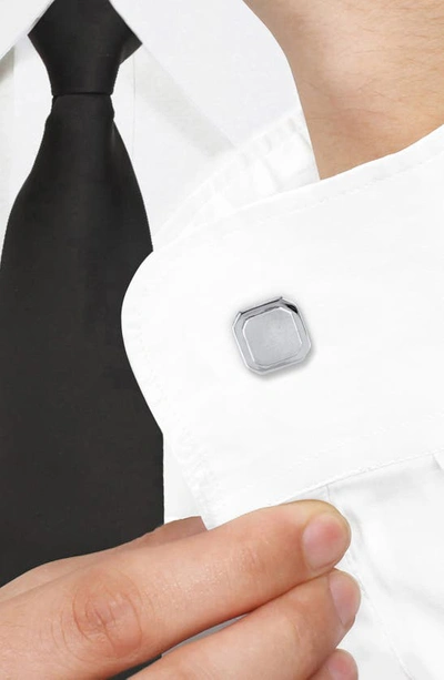 Delmar Sterling Silver Square Cuff Links In White