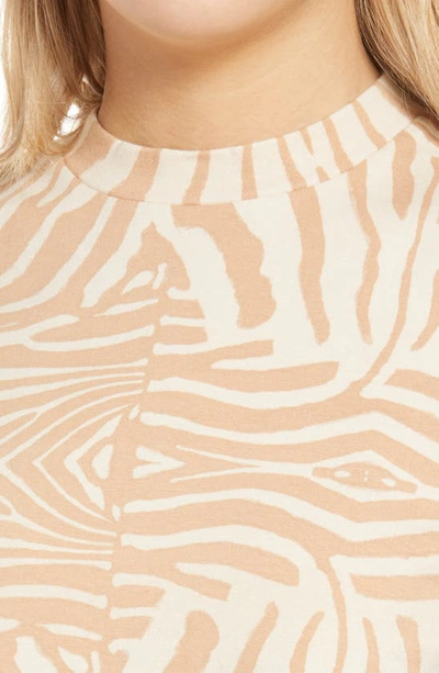 Shop Afrm Tessa Crewneck T-shirt In Nude Placement Zebra