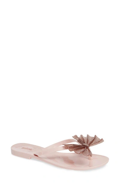 Shop Melissa Harmonic Bow Vi Flip Flop In Pink Heart Glitter Rubber