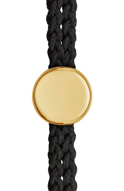 Shop Monica Vinader Friendship Bracelet In Black/ Yellow Gold