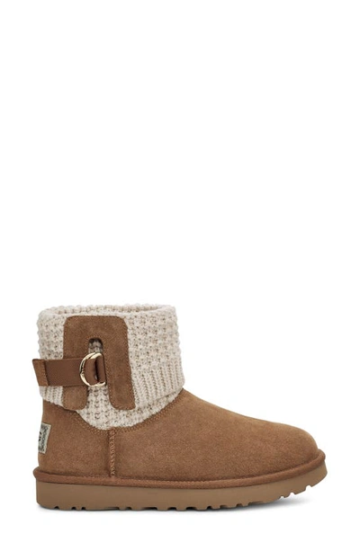 Ugg Classic Solene Mini Ankle Boots In Chestnut/ Oatmeal Suede