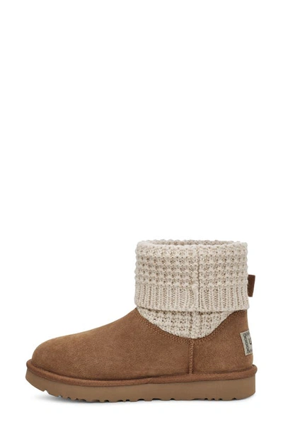 Ugg Classic Solene Mini Ankle Boots In Chestnut/ Oatmeal Suede