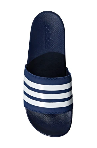 Shop Adidas Originals Adilette Comfort Sport Slide In Dark Blue/ White