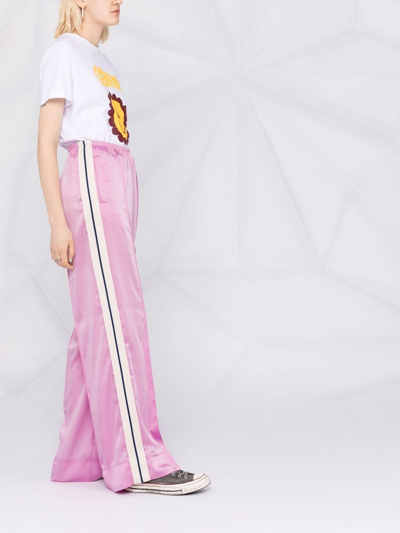 Shop Palm Angels Loose Track Pants In Pink