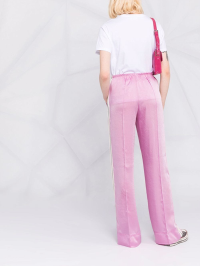 Shop Palm Angels Loose Track Pants In Pink