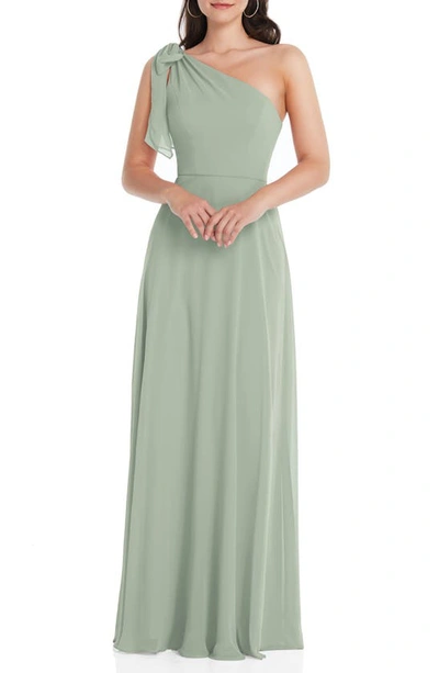 Shop After Six One-shoulder Evening Gown In Willow