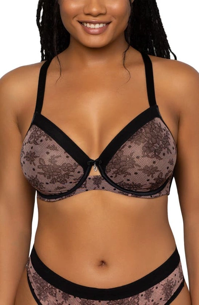 Shop Curvy Couture Full Figure Mesh Underwire Bra In Chantilly