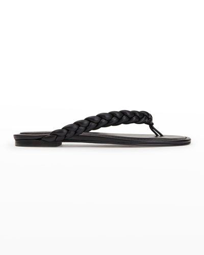 Shop Lafayette 148 Stokes Braided Napa Thong Sandals In Black