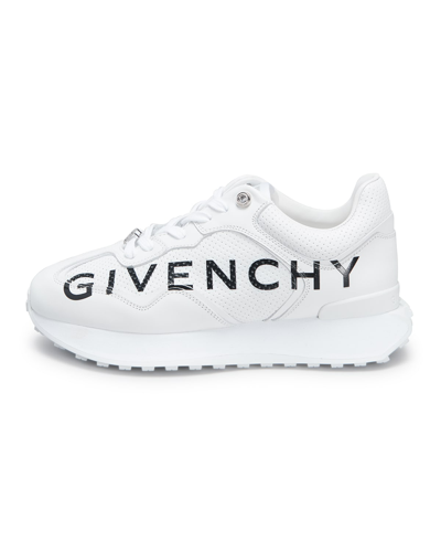 Shop Givenchy Giv Leather Logo Runner Sneakers In White