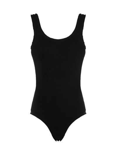 Shop Bottega Veneta Ruffled Effect Nylon One-piece Swimsuit In Black