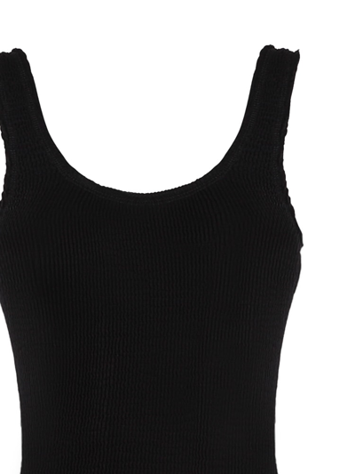 Shop Bottega Veneta Ruffled Effect Nylon One-piece Swimsuit In Black