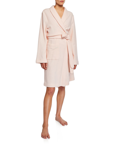 Shop Hanro Plush Short Robe In Tender Rose