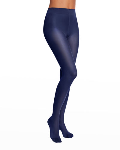 Shop Wolford Pure 10 Tights In Dark Navy