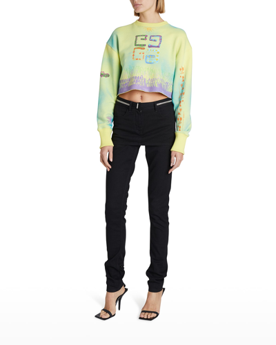 Shop Givenchy 4g Sun-print Cropped Sweatshirt In Multicolored