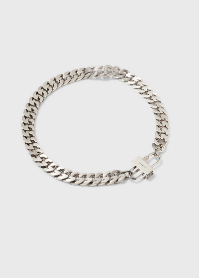 Shop Givenchy G-chain Lock Small Necklace In Silvery