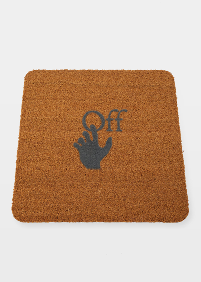 Shop Off-white Hand-stamped Logo Doormat