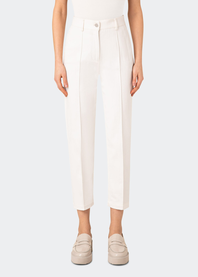 Shop Akris Punto Feryn Slim-leg Ankle Denim Pants In Cream