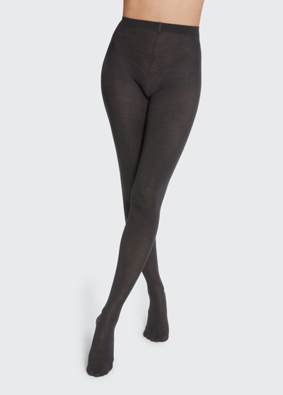 Shop Wolford Opaque Merino Wool Tights In Anthracite