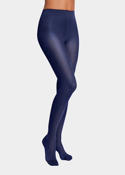 Shop Wolford Pure 10 Tights In Dark Navy