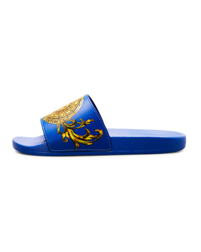 Shop Versace Jeans Couture Men's Garland Sun Rubber Pool Slides In 255 948