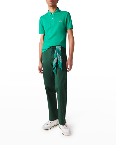 Shop Lacoste Men's Signature Polo Shirt In Green