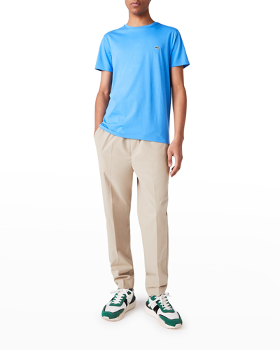 Shop Lacoste Men's Pima Crew T-shirt In Ethereal