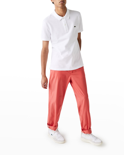 Shop Lacoste Men's Signature Polo Shirt In White